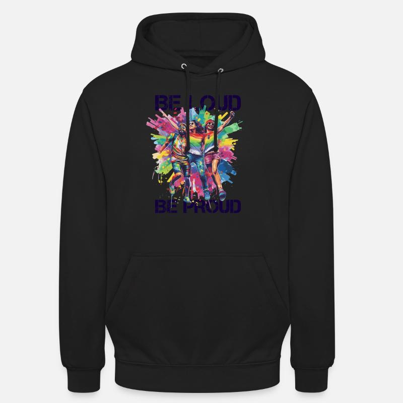 Rainbow Connection Étreinte, Joyeuse Fierté - Sweat-shirt à capuche unisexe - noir