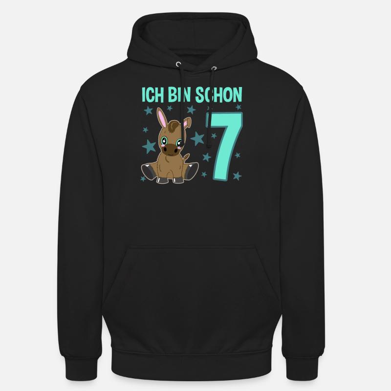 Siebenjährige Partyeselchen Glücksbringer - Unisex Hoodie - Schwarz