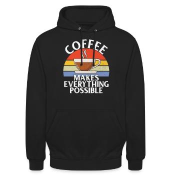 Coffee Gifts - Unisex Hoodie - Schwarz - Vorne - Alina (178cm) & Michal (187cm)