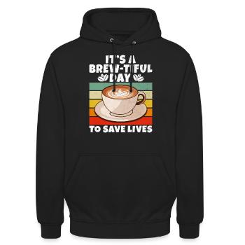 Coffee Gifts - Unisex Hoodie - Schwarz - Vorne - Alina (178cm) & Michal (187cm)