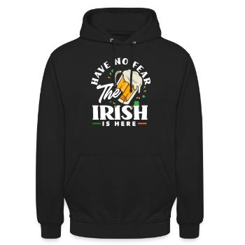 Lustiges Ire Irland Geschenk - Unisex Hoodie - Schwarz - Vorne - Alina (178cm) & Michal (187cm)