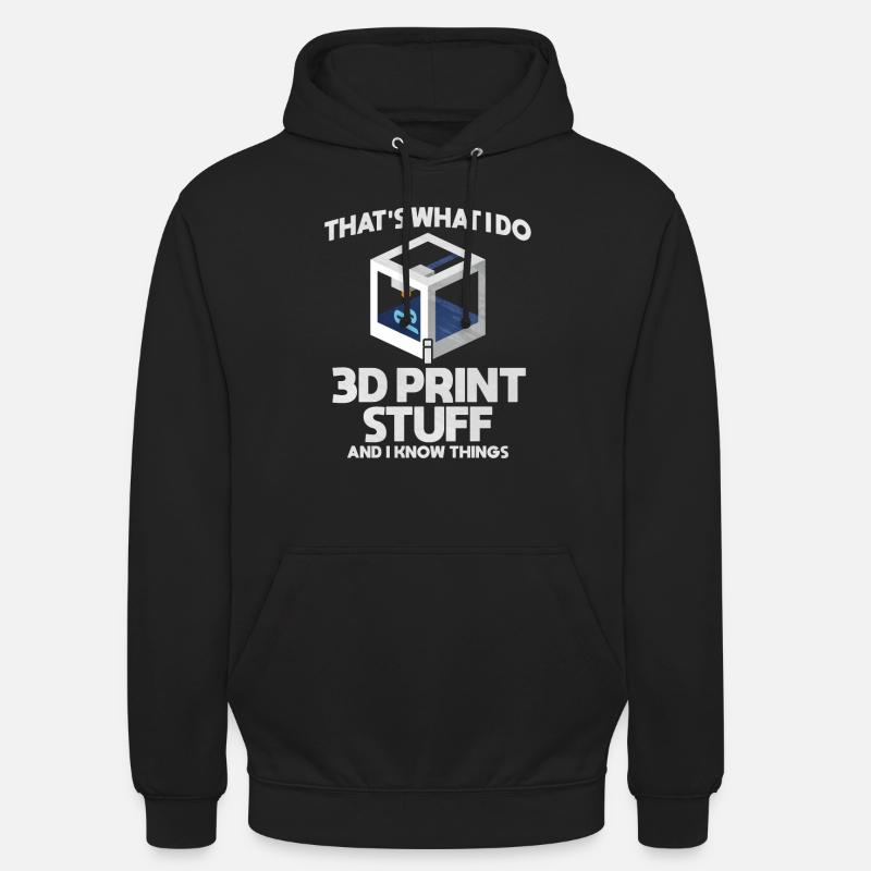 Impression 3D - Sweat-shirt à capuche unisexe - noir