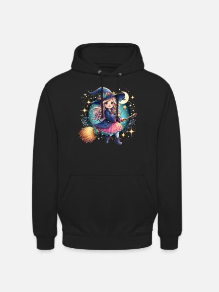 Cute Witch Wand Witch's Broom - Unisex Hoodie - black