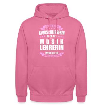 Musiklehrerin Abschied Lehrerin Erinnerung Lehrer - Unisex Hoodie - Pink - Vorne - Alina (178cm) & Michal (187cm)