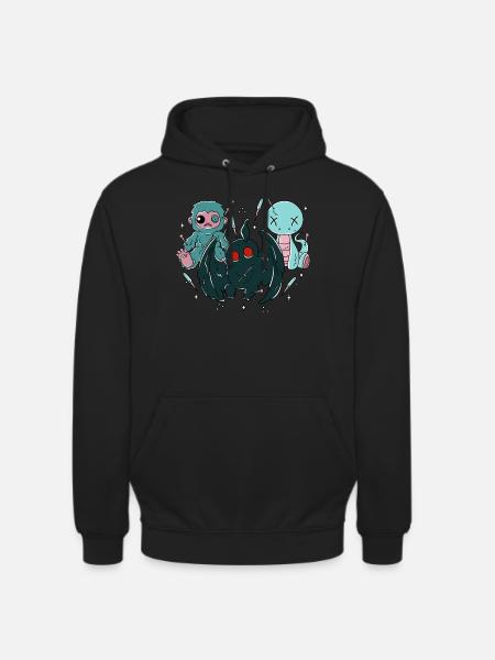 Kawaii Pastel Goth Cryptids - Unisex Hoodie - black