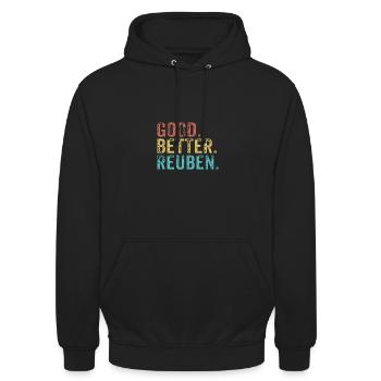 Cool guys are called Reuben - Unisex Hoodie - Schwarz - Vorne - Alina (178cm) & Michal (187cm)