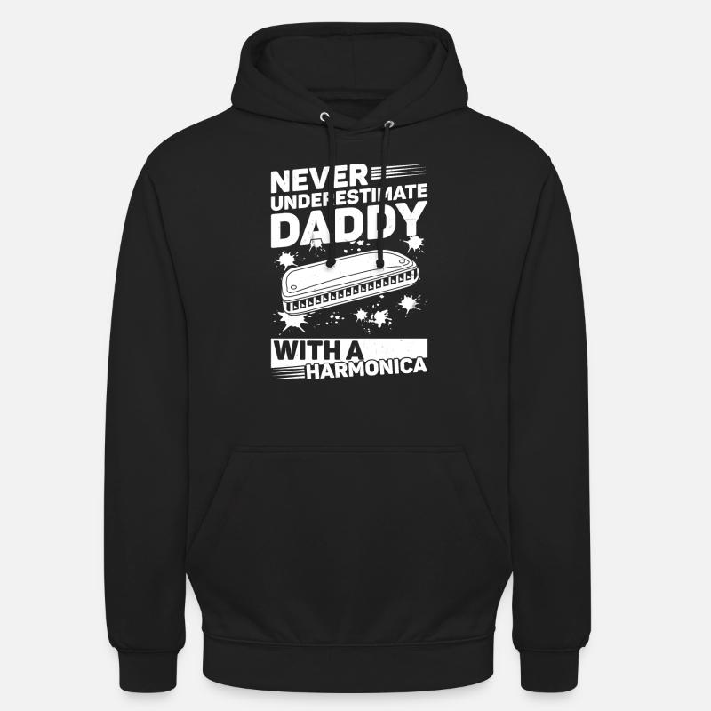 Never Underestimate Daddy With A Harmonica Player Unisex Hoodie
