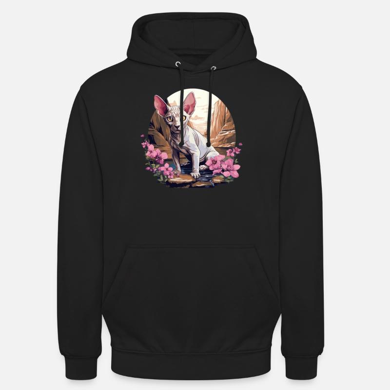 Chaton Sphynx Chat Sphynx - Sweat-shirt à capuche unisexe - noir