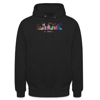 Memphean Skyline Memphis - Unisex Hoodie - black - Front - Alina (178cm) & Michal (187cm)