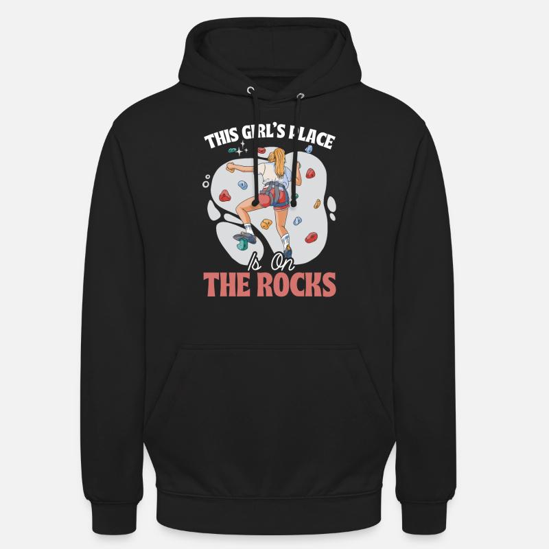 Boulder Mädchen Bouldern Klettern Geschenk - Unisex Hoodie - Schwarz