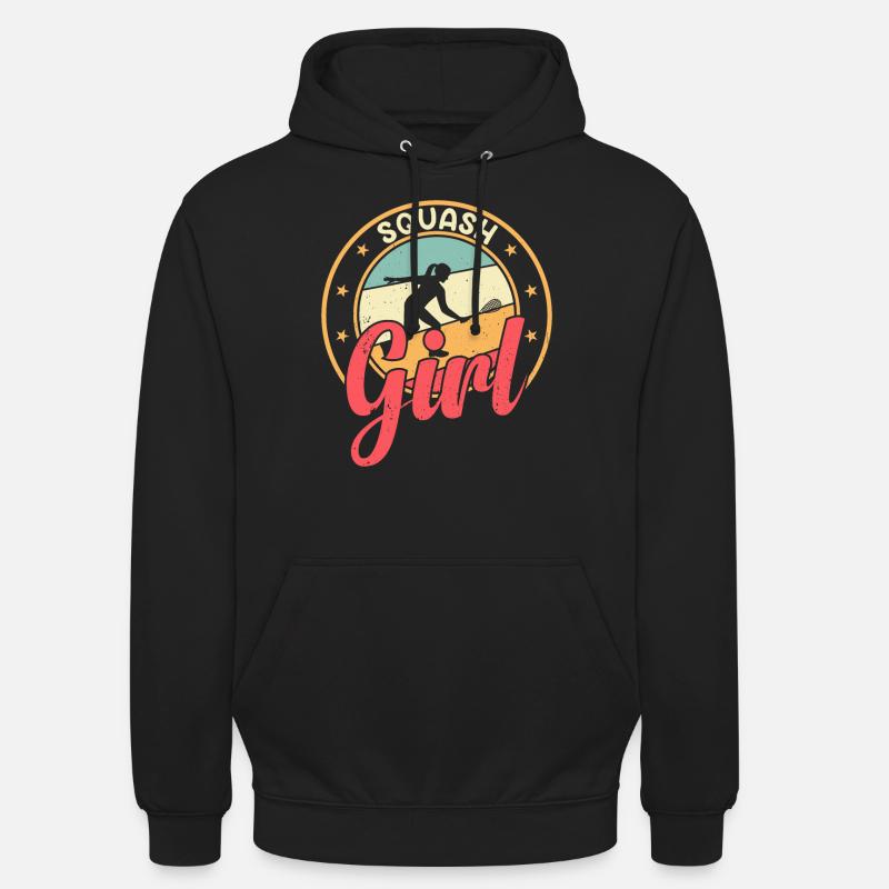 Joueuse de squash Fille de squash - Fille de squash - Sweat-shirt à capuche unisexe - noir