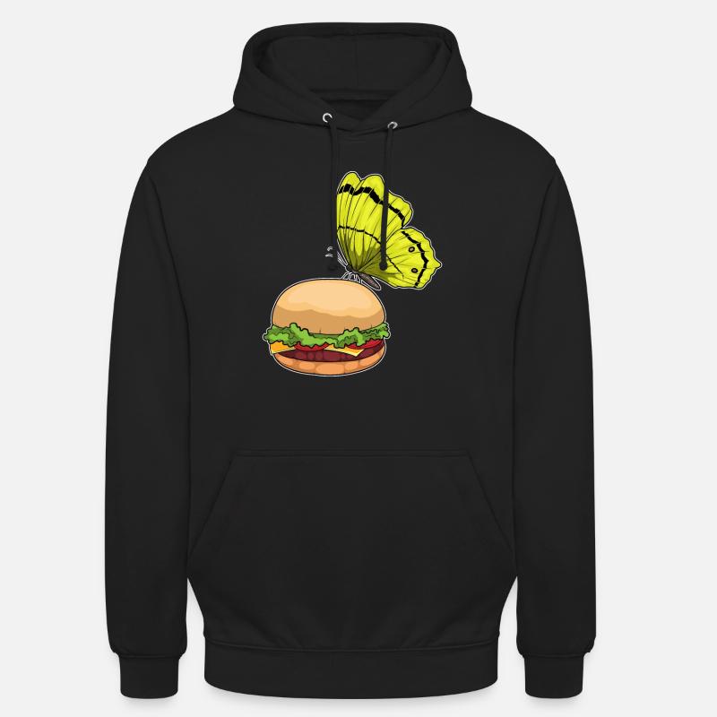 Burger papillon - Sweat-shirt à capuche unisexe - noir