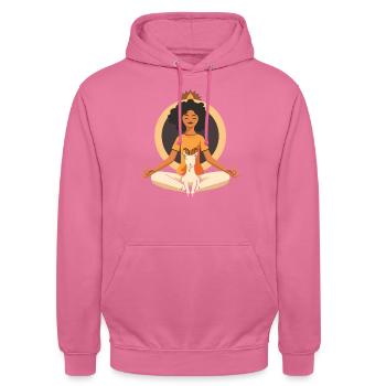 Ziegen-yoga-meditation, Yoga-kurs, Yoga - Unisex Hoodie - Pink - Vorne - Alina (178cm) & Michal (187cm)