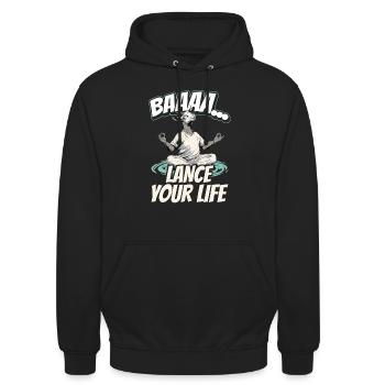 Goat yoga meditation, yoga class, yoga - Unisex Hoodie - black - Front - Alina (178cm) & Michal (187cm)