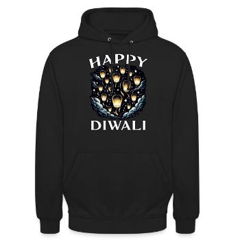Happy Diwali - Unisex Hoodie - Schwarz - Vorne - Alina (178cm) & Michal (187cm)