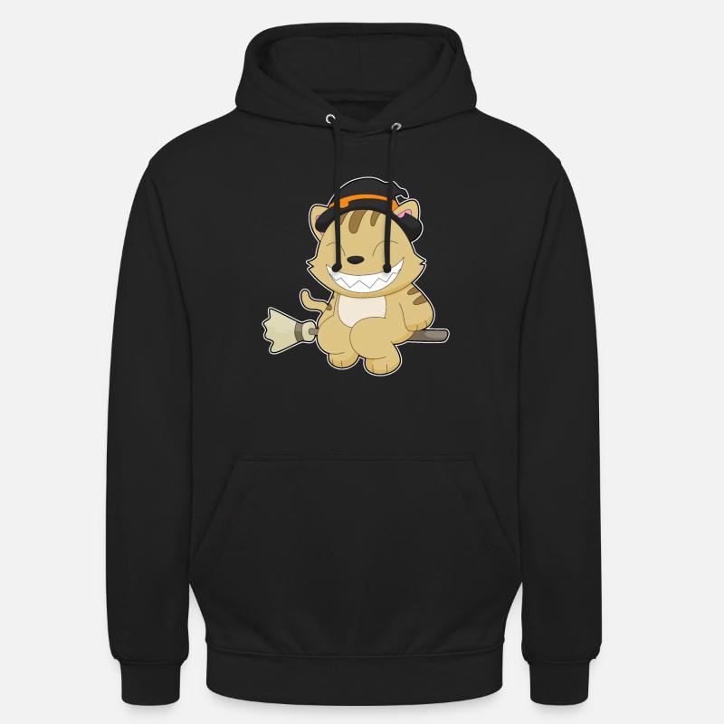 Chat Halloween Sorcière - Sweat-shirt à capuche unisexe - noir