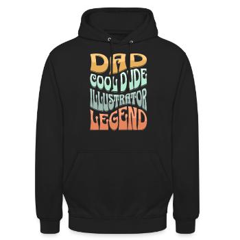 Papa Illustrator - Unisex Hoodie - Schwarz - Vorne - Alina (178cm) & Michal (187cm)