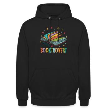 Reading Booktrovert Loves Reading Books Librarian - Unisex Hoodie - Schwarz - Vorne - Alina (178cm) & Michal (187cm)