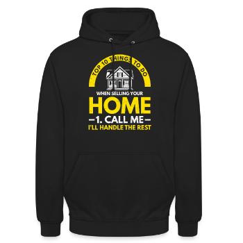 Immobilienmakler - Unisex Hoodie - Schwarz - Vorne - Alina (178cm) & Michal (187cm)