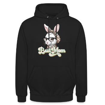 Mama Hase Süßer Osterhase Hasenliebhaber Mutti - Unisex Hoodie - Schwarz - Vorne - Alina (178cm) & Michal (187cm)