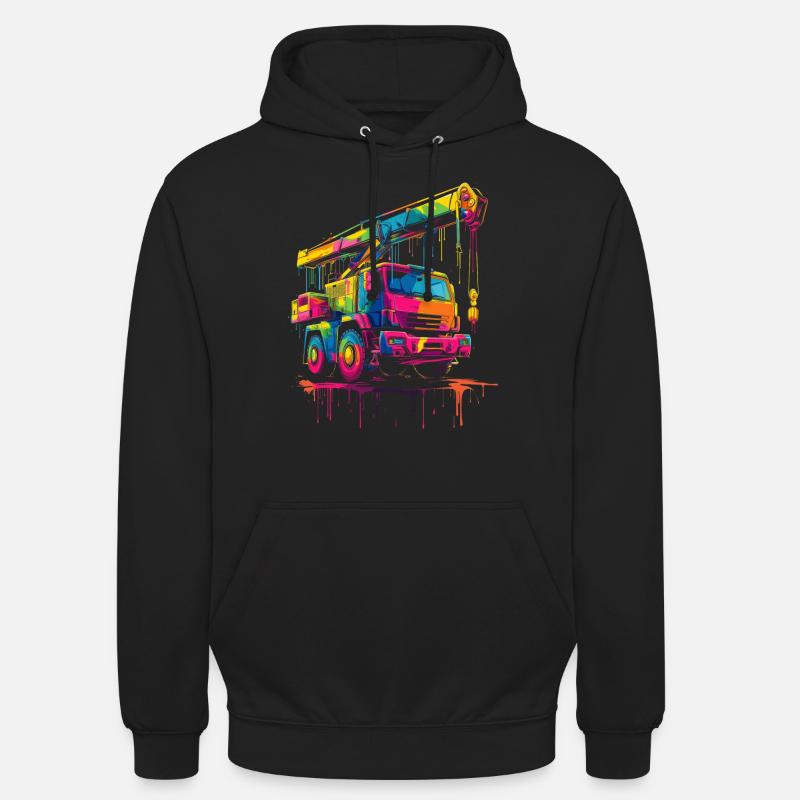 Grutier Driver Construction Pop Art - Sweat-shirt à capuche unisexe - noir