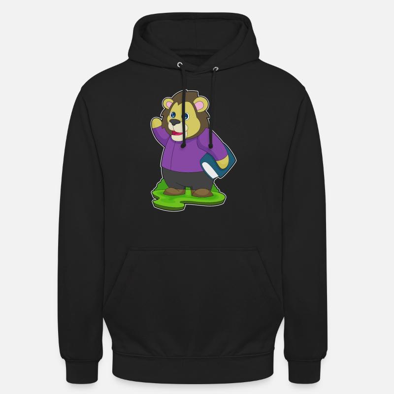 Lion Nerd Book - Unisex Hoodie - black