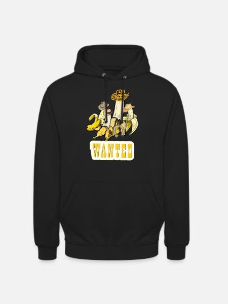 BANANA WESTERN COWBOY HAT - Unisex Hoodie - black