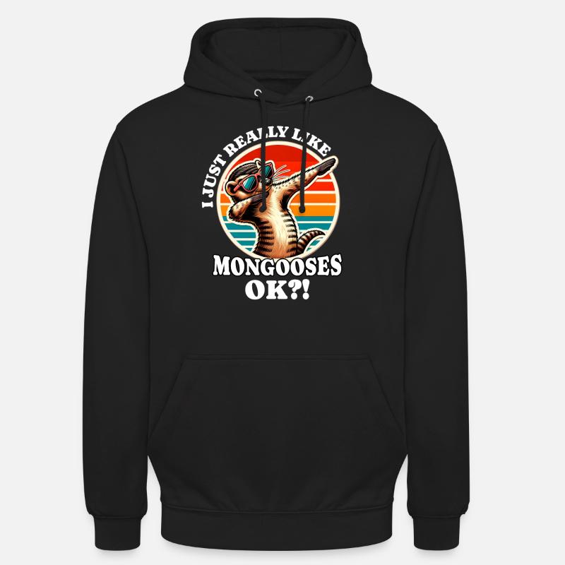 J’adore les mangoustes - Sweat-shirt à capuche unisexe - noir