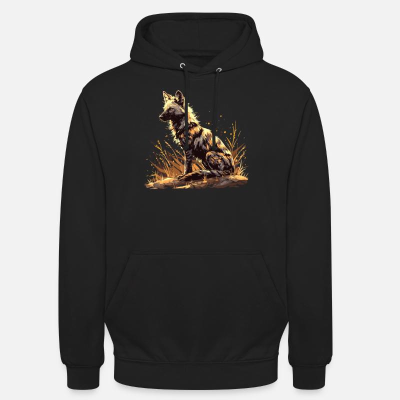 Loups d’Aardwolf - Sweat-shirt à capuche unisexe - noir