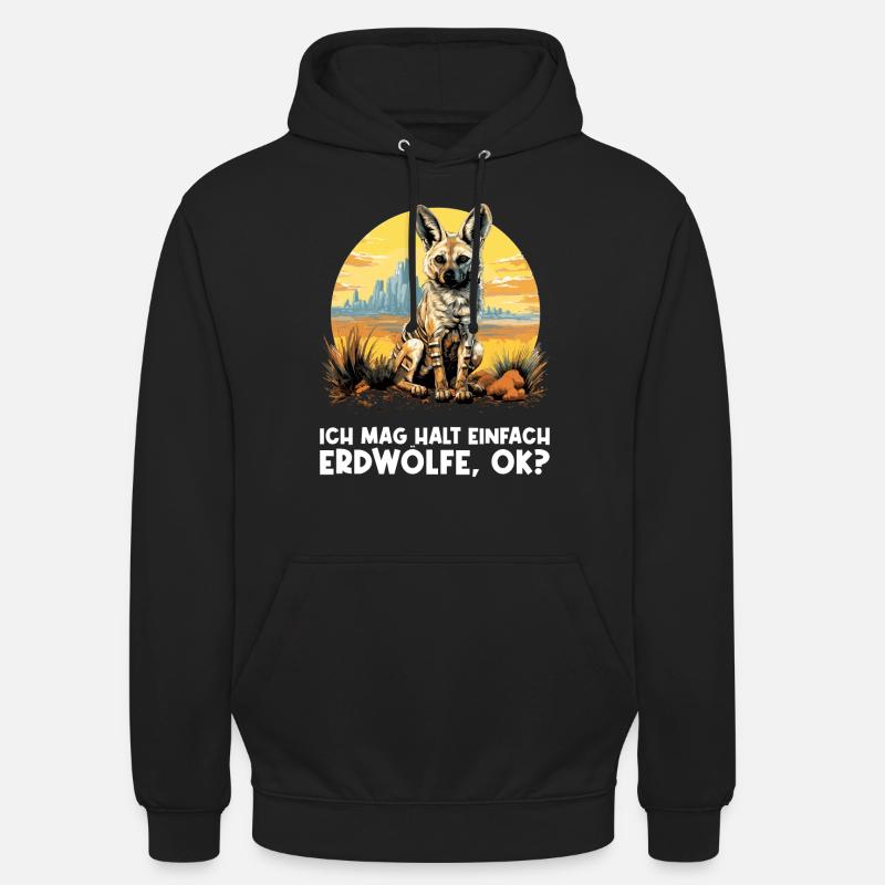 Loups d’Aardwolf - Sweat-shirt à capuche unisexe - noir