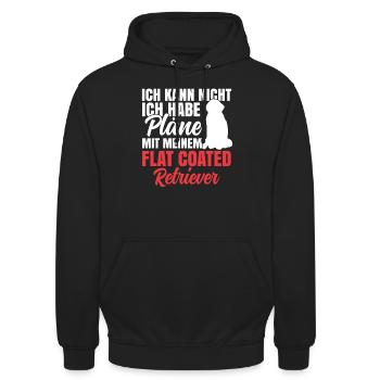Pläne mit meinem Flat Coated Retriever - Unisex Hoodie - Schwarz - Vorne - Alina (178cm) & Michal (187cm)