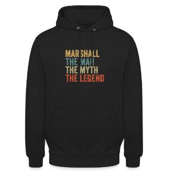 Marshall the man the myth - Unisex Hoodie - black - Front - Alina (178cm) & Michal (187cm)