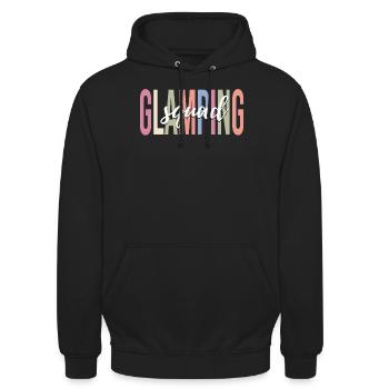 Glamping Liebhaber Glamping Team Camping - Unisex Hoodie - Schwarz - Vorne - Alina (178cm) & Michal (187cm)