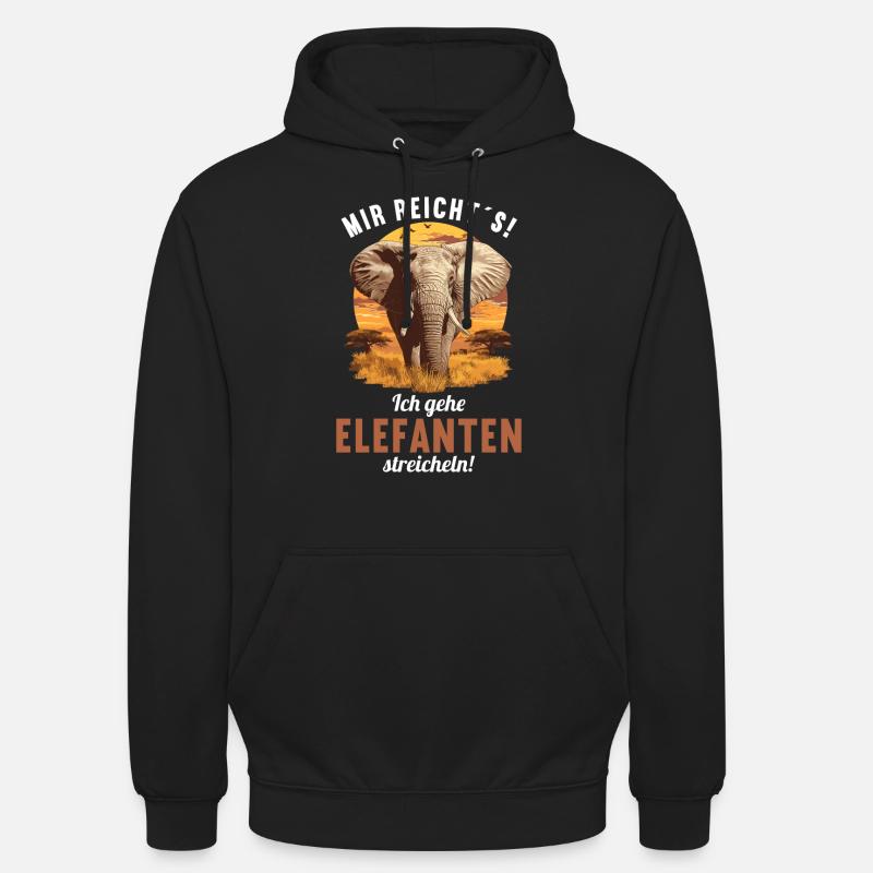 Éléphant Éléphant - Sweat-shirt à capuche unisexe - noir