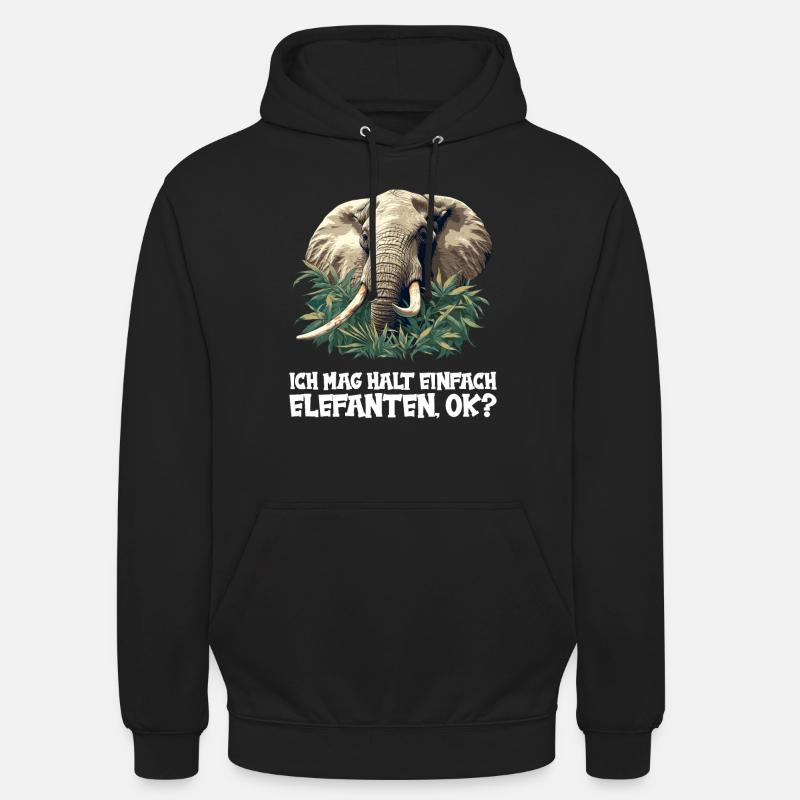 Éléphant Éléphant - Sweat-shirt à capuche unisexe - noir