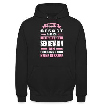 Ich Habe Nie Gesagt Die Beste Sekretärin Bin - Unisex Hoodie - Schwarz - Vorne - Alina (178cm) & Michal (187cm)
