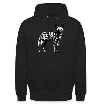 Chiens sauvages Chien sauvage - Sweat-shirt à capuche unisexe - noir - Devant - Alina (178cm) & Michal (187cm)