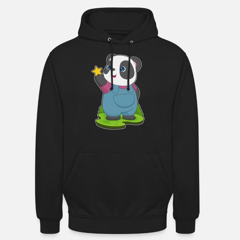 Étoile Panda - Sweat-shirt à capuche unisexe - noir