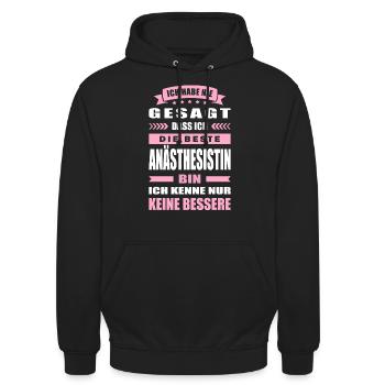 Ich Habe Nie Gesagt Die Beste Anästhesistin Bin - Unisex Hoodie - Schwarz - Vorne - Alina (178cm) & Michal (187cm)