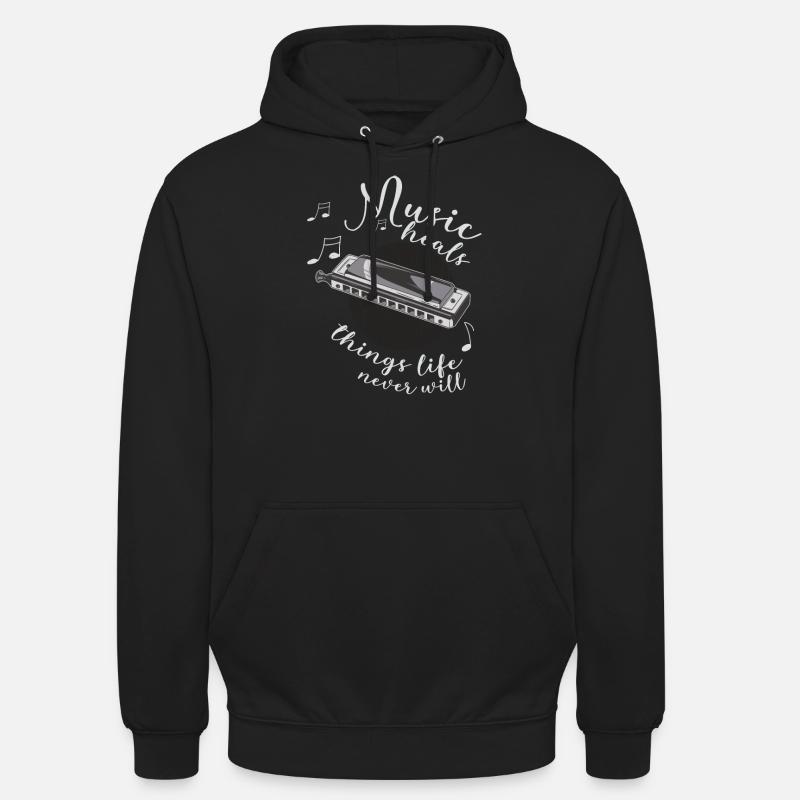 Harmonica Player Musician Harmonica - Unisex Hoodie - black
