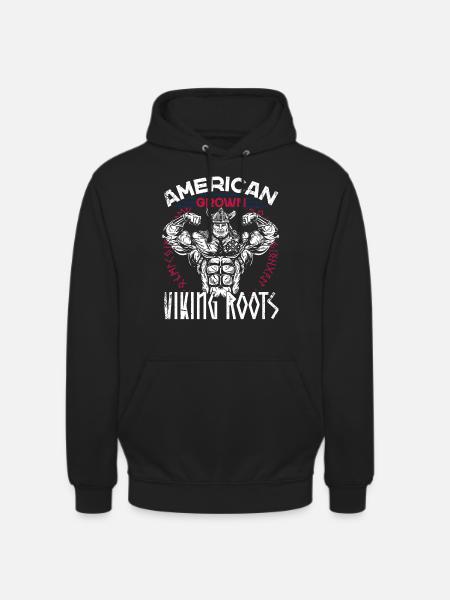 Muscular American Norse Viking - Unisex Hoodie - black