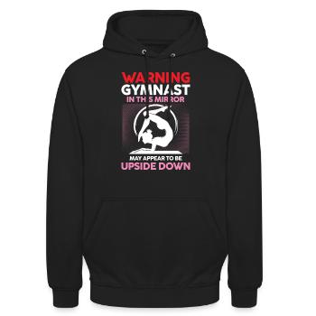 Gymnast In This Mirror May Appear Upside Down - Unisex Hoodie - Schwarz - Vorne - Alina (178cm) & Michal (187cm)