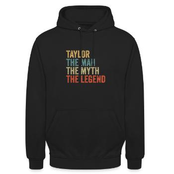 Taylor the man the myth - Unisex Hoodie - Schwarz - Vorne - Alina (178cm) & Michal (187cm)