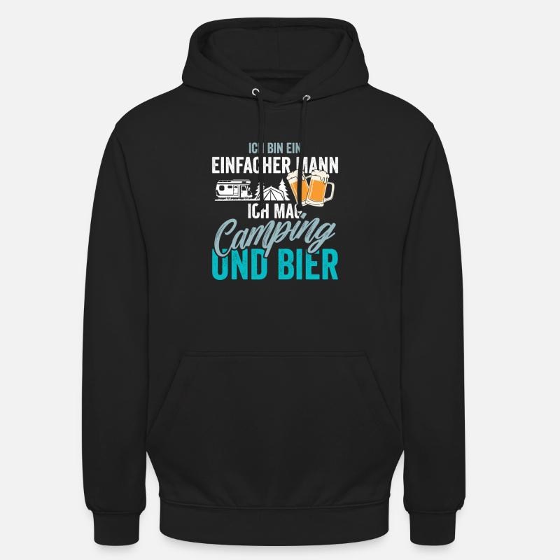 Camping und Bier - Unisex Hoodie - Schwarz