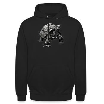 Tortues géantes Tortue géante - Sweat-shirt à capuche unisexe - noir - Devant - Alina (178cm) & Michal (187cm)