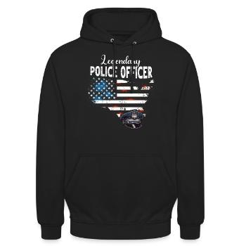 Polizist US - Unisex Hoodie - Schwarz - Vorne - Alina (178cm) & Michal (187cm)