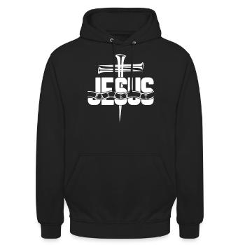 Bible Jésus-Christ Christianisme Croix - Sweat-shirt à capuche unisexe - noir - Devant - Alina (178cm) & Michal (187cm)