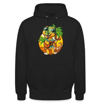 Drôle Serpent Plage Plage Lunettes Hawaïenne - Sweat-shirt à capuche unisexe - noir - Devant - Alina (178cm) & Michal (187cm)
