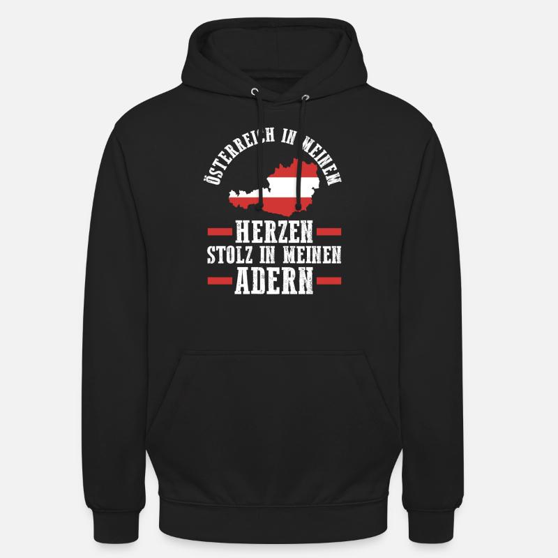 Autrichiens Autriche - Sweat-shirt à capuche unisexe - noir