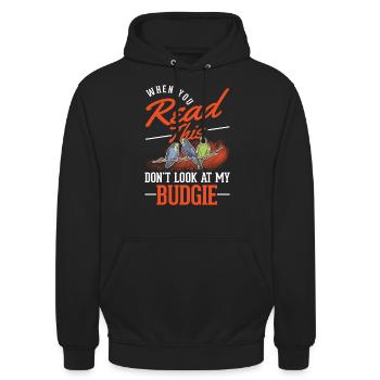 Cadeau Perruche Welli Cockatiel - Sweat-shirt à capuche unisexe - noir - Devant - Alina (178cm) & Michal (187cm)